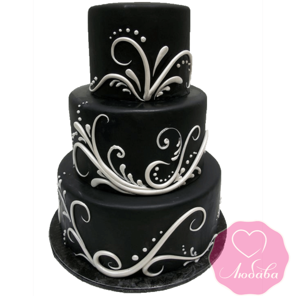 Торт свадебный черный №2160