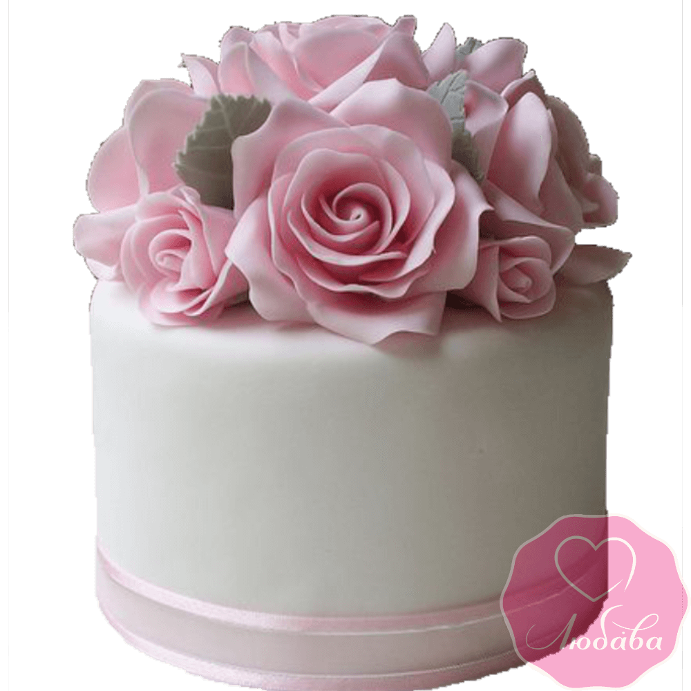 Торт свадебный с розами №2193