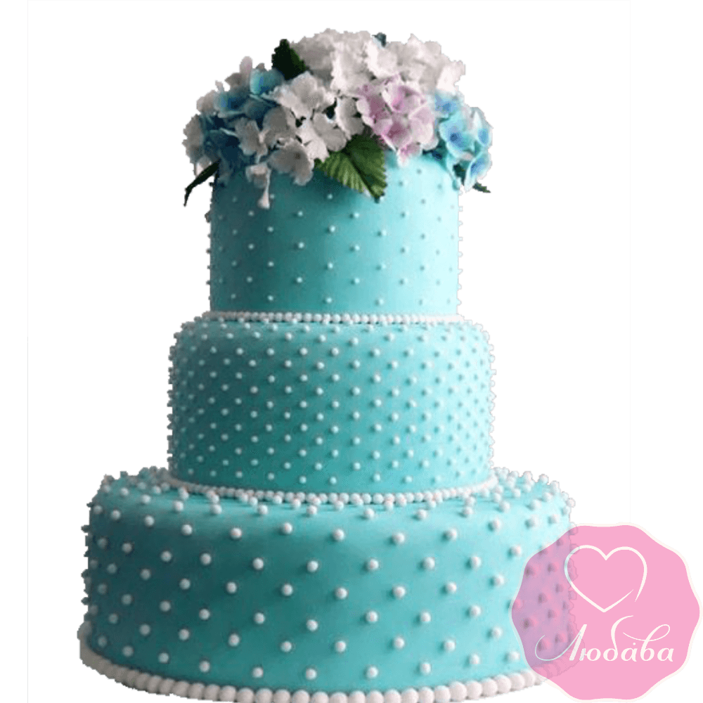 Торт свадебный с полевыми цветами №2280