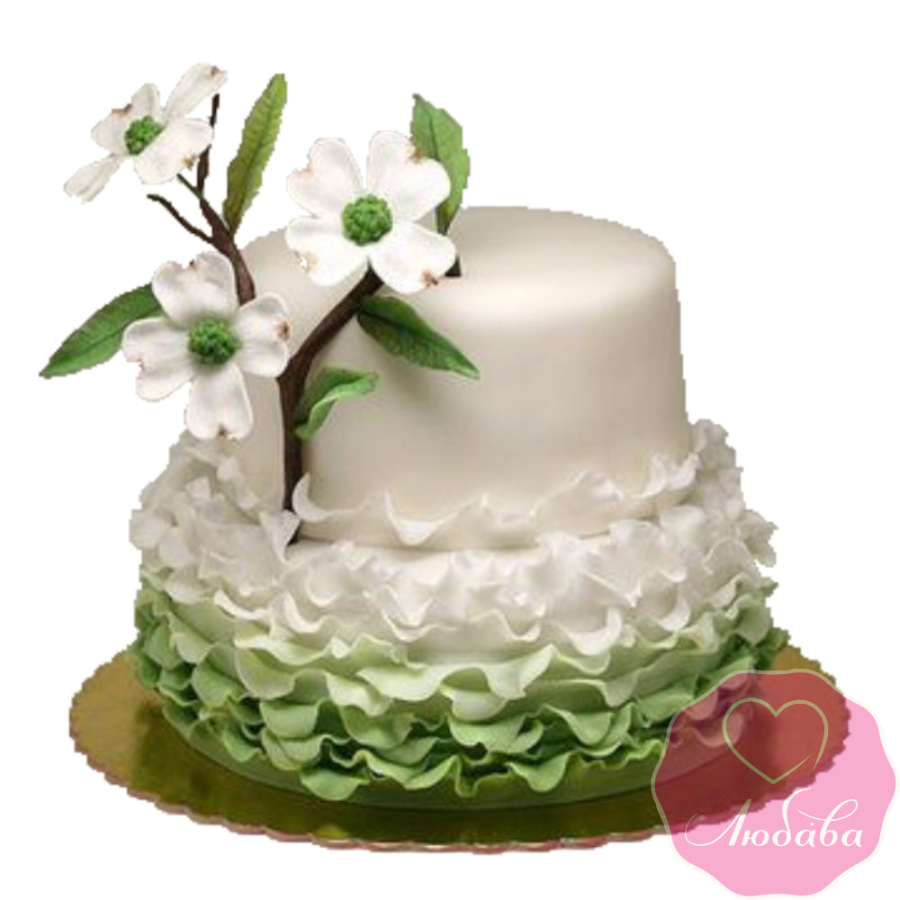 Торт свадебный с цветком космеи №2445