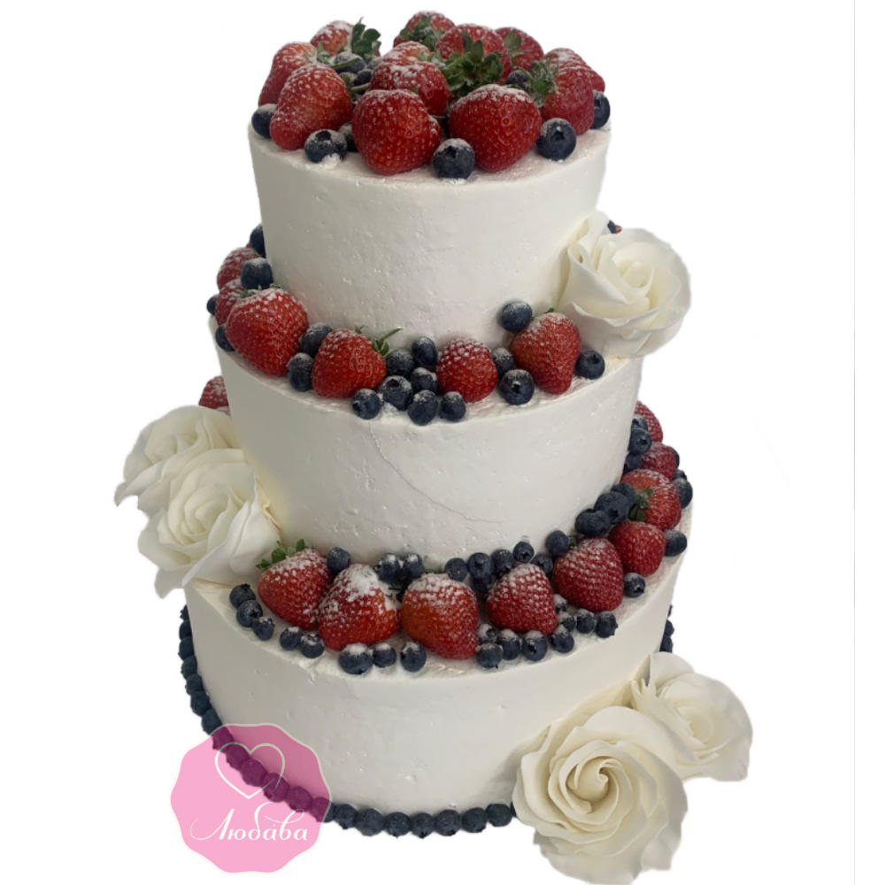 Торт свадебный с ягодами №3251