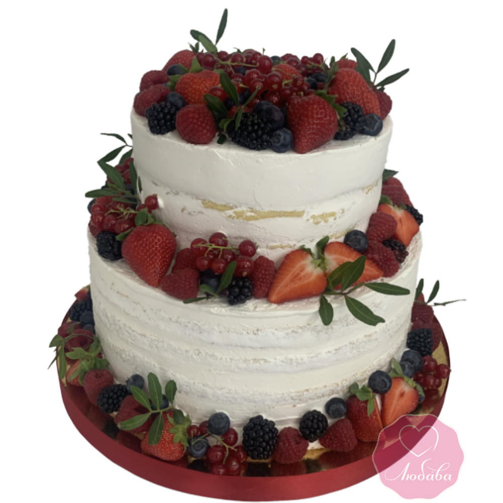 Торт свадебный с ягодами №3264